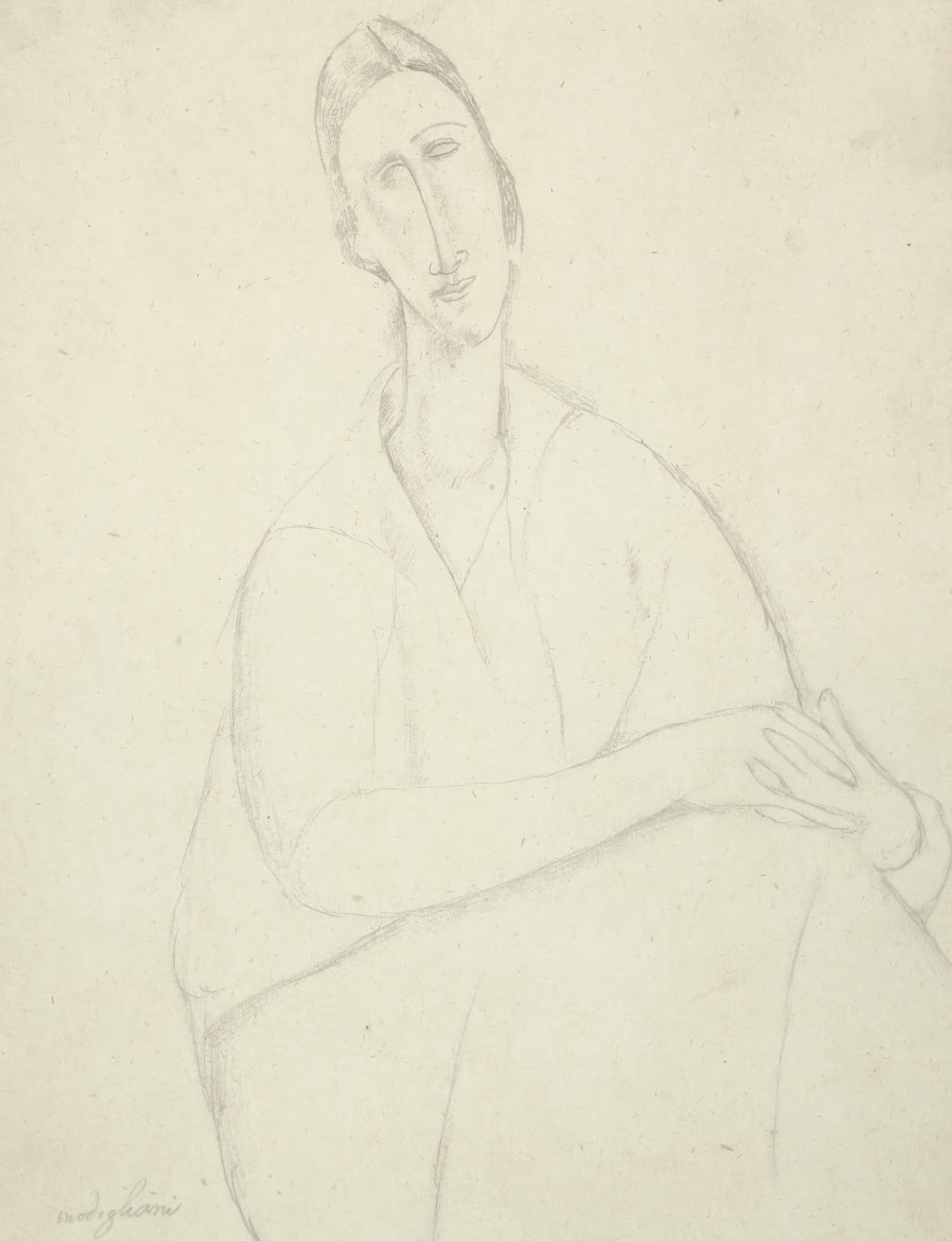Portrait of Gabrielle Soene Pencil Drawing Modigliani
